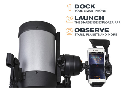 Telescopio Celestron Autoguiado Por Celular Explorer Dx 5 Color Gris