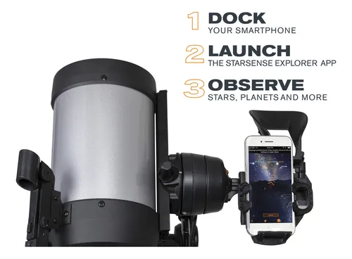 Telescopio Celestron Autoguiado Por Celular Explorer Dx 5 Color Gris