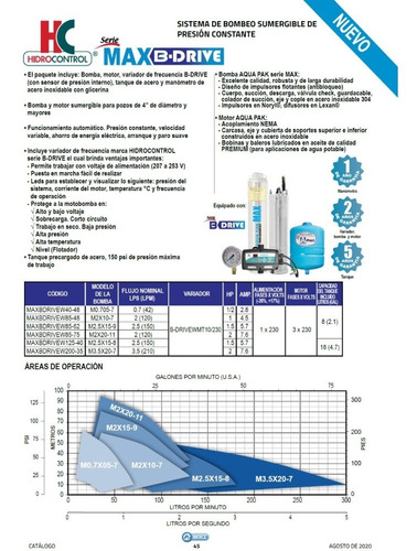 Sistema Bombeo Sumergible Presión Constante Maxbdrivew200-35