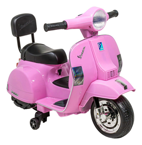 Moto Vespa Eléctrica Montable Niña Ajustable Clásica Rosa 6v