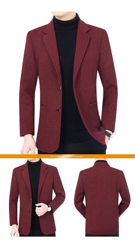 Saco Blazer Hombre Moda Formal Confort Slim Fit Dos Botón C