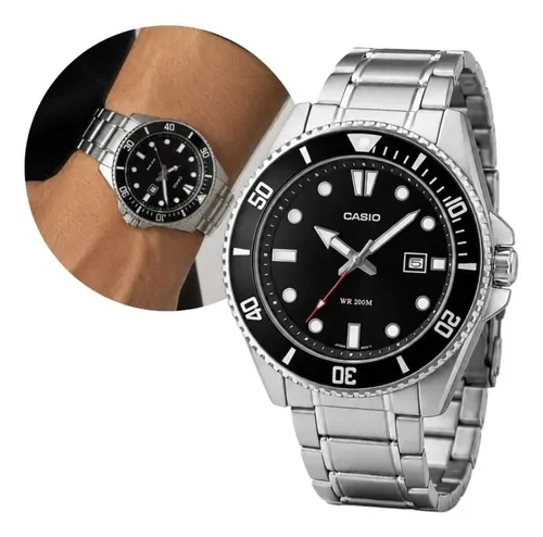 Relógio Masculino Casio MDV-107 Analógico, em Aço Prateado e