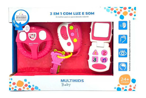 Brinquedo Para Bebê Com Luz E Som Rosa - Multikids - Br1245