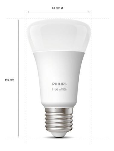 Kit Philips Hue Bridge + 2 Ampolletas 9w A60 E27 Luz Calida
