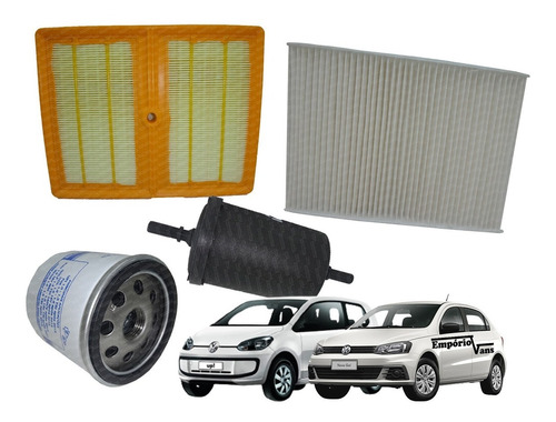 Kit Filtro Vw Up Mpi Ar Oleo Combustivel Cabine 