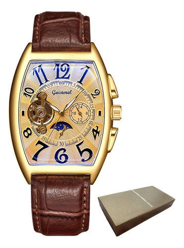 Reloj Mecánico De Piel Gucamel G065 Tourbillon