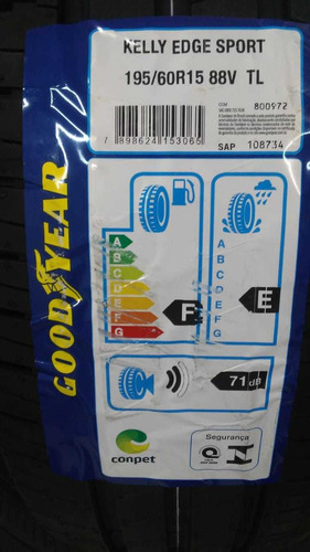 Kit 04 Pneus Aro 15 195/60 R15 Kelly Edge Sport 88v Goodyear