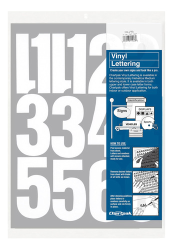 Números De Vinilo Autoadhesivos Chartpak, 4 Pulgadas De Alto