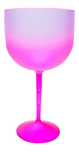 Kit 20 Taças Gin De Acrílico Degradê Pink Neon 550 Ml