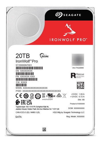 Hd Seagate Ironwolf Pro 20tb 7200rpm 256mb St20000nt001