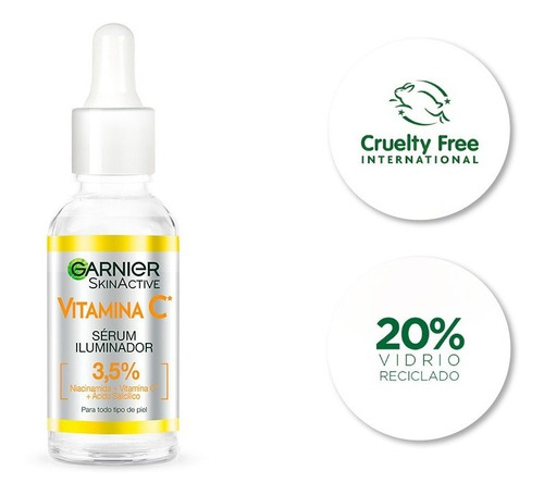 Serum Garnier Skin Active Iluminador Vitamina C X 30ml Momento de aplicación Día/Noche Tipo de piel Todo tipo de piel