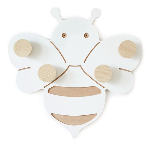 Perchero De Pared Abejita Infantil Escandinavo Nordico