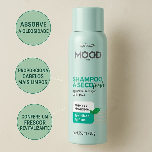 Shampoo A Seco Mood 150ml Coconut, Berries Ou Fresh Kit 2 Un