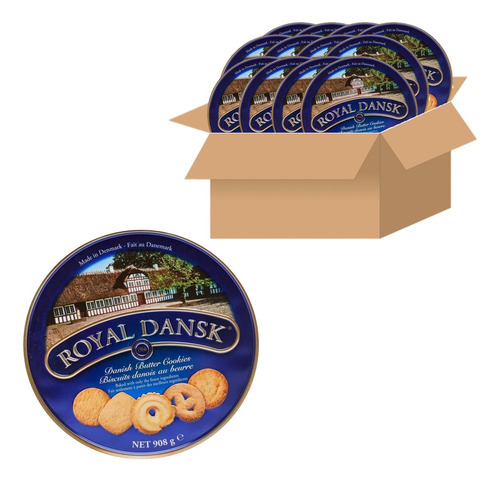 Galletas Navideñas Danesas Lata Royal Dansk 908gr X 12 Uds