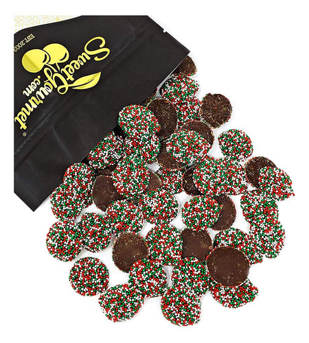 Sweetgourmet Nonpareils De Navidad De Chocolate Negro | Conf