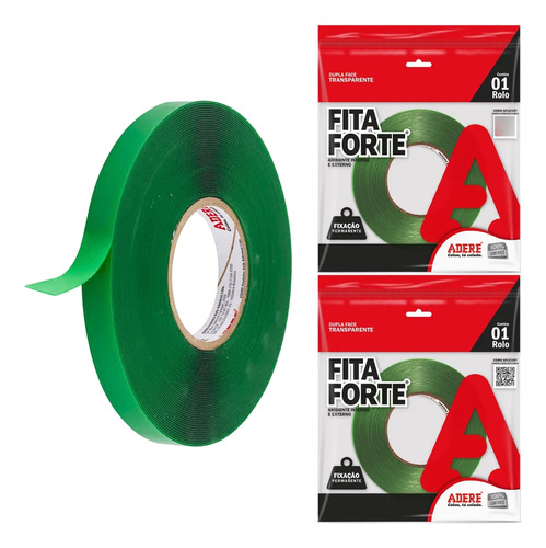 Kit 2 Fita Dupla Face Adesiva Extra Forte 12mm X 20m Fixação