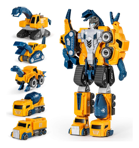 Juego De Vehiculos De Construccion De Robots Para Niños