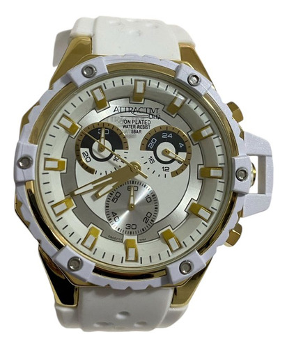 Reloj Q&q Atractive Blanco Dorado Modelo Dg02j111y