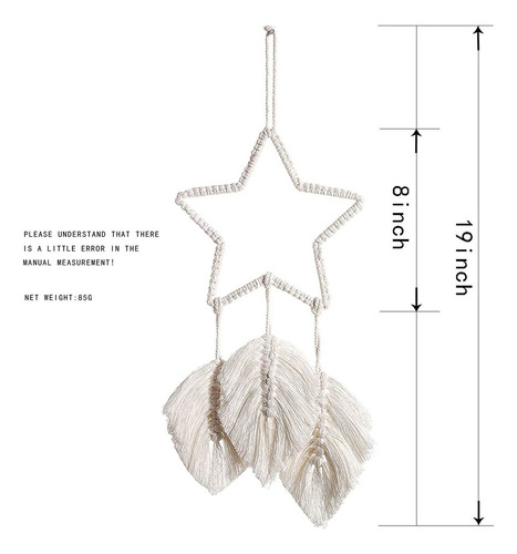 2 Piezas Colgante Macramé Pared Atrapasueños Borlas Decoraci