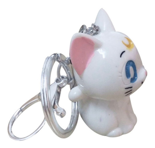 Anime Llavero Sailor Moon Artemis Gato Blanco Plastico Lindo