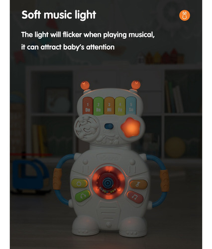 Juguetes Musicales Multifunción Robot Piano Música Luz 