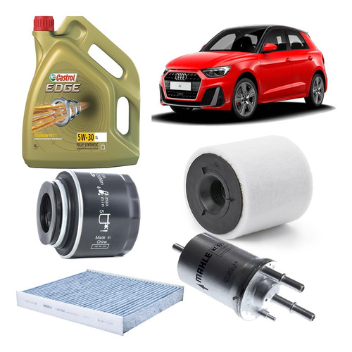 Kit 4 Filtros P/ Audi A1 1.2 1.4 Tfsi Castrol Edge 5w30