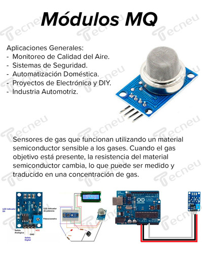 Kit 5 Piezas De Modulo Sensor Gas Combustible Carbono Mq-9