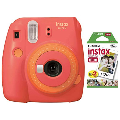 Instax Mini Cámara Instantánea Coral Papaya Película...