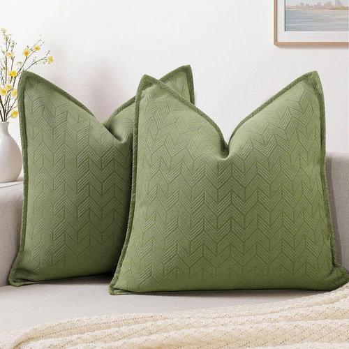 Juego 2 Fundas Almohada 16x16, Lujosas Con Bordes Brida, Dis
