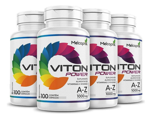 Suplemento Vitaminico A-z Viton Power 4x 100 Cápsulas 1000mg