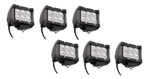 6pcs 18w Trabajo Llevó Inundaciones Luz Viga Cree 4 X 4 Cond