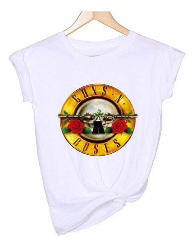 Guns And Roses Rock Band Camiseta Mujer Impresión De Gran Ta