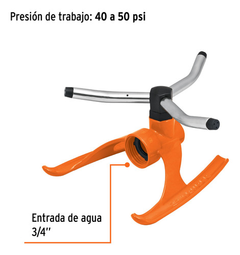 Aspersor Giratorio Regadera 3 Brazos Jardin Casa 13m 10303