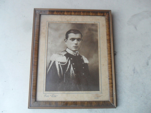 Foto Cuadro Marco Antiguo Militar Soldado Munro Original