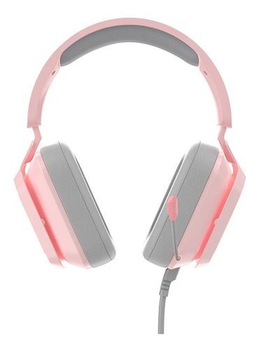 Imagen 2 de 7 de Audifonos Gamer 7.1 Usb Led Ajazz Ax368 Rosa