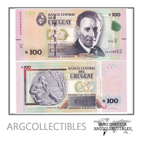 Uruguay Billete 100 Pesos 2019 P-95 Unc