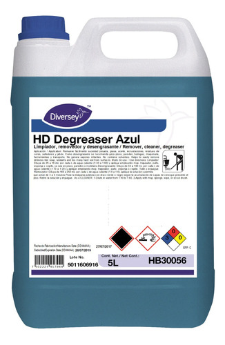Hd Degreaser Azul- Desengrasante Multiusos Biodegradable 5 L