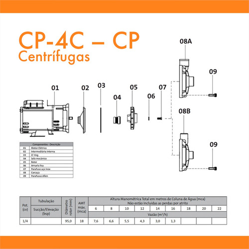 Bomba Centrífuga Cp 4c Dancor 1/4cv Residencial Predial