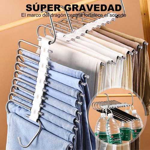 2pcs Acero Inoxidable Multifuncional Perchas Plegables