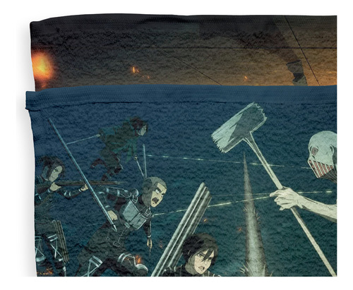 Toalla De Baño Attack On Titan Microfibra Suave Verde Attack Verde