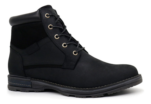 Botin De Cuero Para Hombre Kaida 23.sa-12 Negro