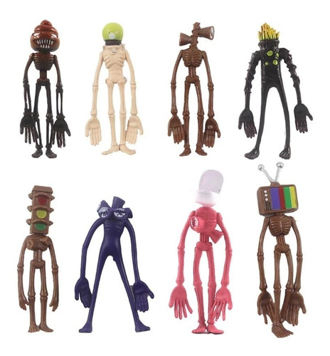 8pcs Anime Siren Head Figura De Acción Juguetes Dibujos Anim