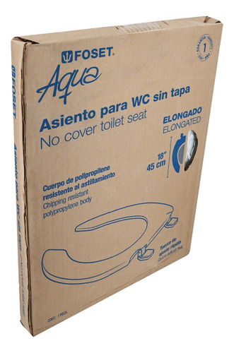 Asiento Alargado Sin Tapa Para Taza Fluxómetro, Blanco 49368