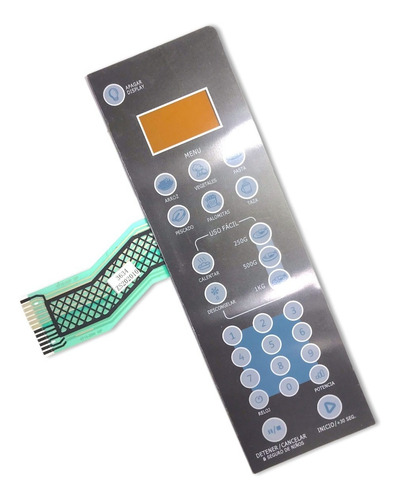 Imagen 2 de 3 de Frente Teclado Membrana Microondas Whirlpool Wms20cs Gris