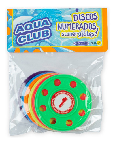 Discos Sumergibles Numerados Aqua Club Vulcanita En Bolsa