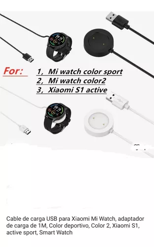Cargador para Xiaomi Mi Watch/Xiaomi Watch S1 Active Cable de Carga,  Weideworld Cable de Carga USB, Daptador de Cargador Clip de Carga, 1M