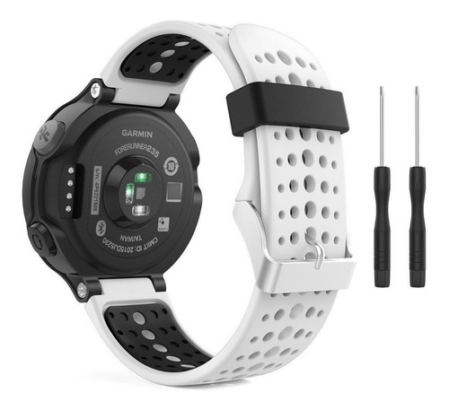 Pulseira Compatível Garmin 235 735xt 220 630 Fácil De Trocar Cor Branca / Preta