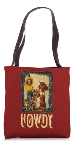 Howdy Vintage Rustic Rodeo Western Southern Cowgirl Retrato 