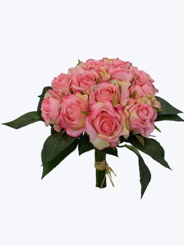 Bouquet De 12 Rosas Artificiales Rosa Medio