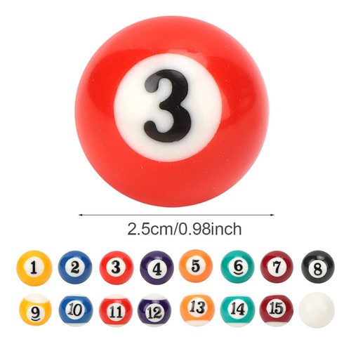 Haosie 16pcs Mini Juego De Bolas De Billar, 2.5cm/0.98inc...